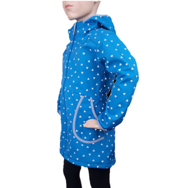 Fantom Dětský softshellový kabát tyrkysový s reflexním potiskem srdíček