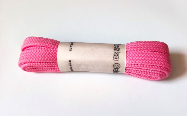 Odetka Ploché tkaničky SKATE, šířka 12 mm, délka 90 cm, růžové