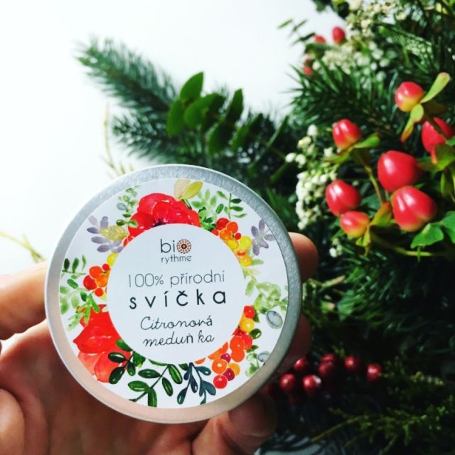 Biorythme Extravagantně přírodní svíčka - Citronová meduňka