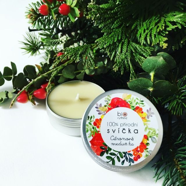 Biorythme Extravagantně přírodní svíčka - Citronová meduňka