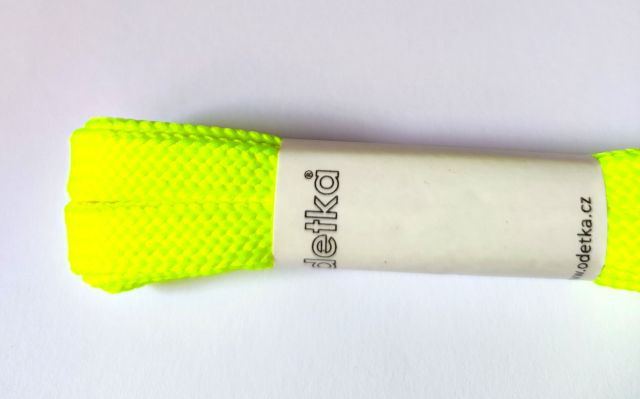 Odetka Ploché tkaničky SKATE, šířka 12 mm, délka 90 cm, neon žluté