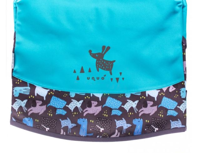 Unuo softshellová bunda s fleecem Pejsci, smaragdová VEL. 104-110