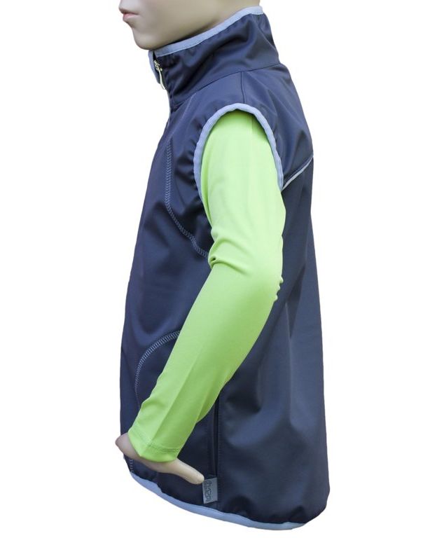 Vesta softshell letní - tmavě šedá, lemovka světle šedá