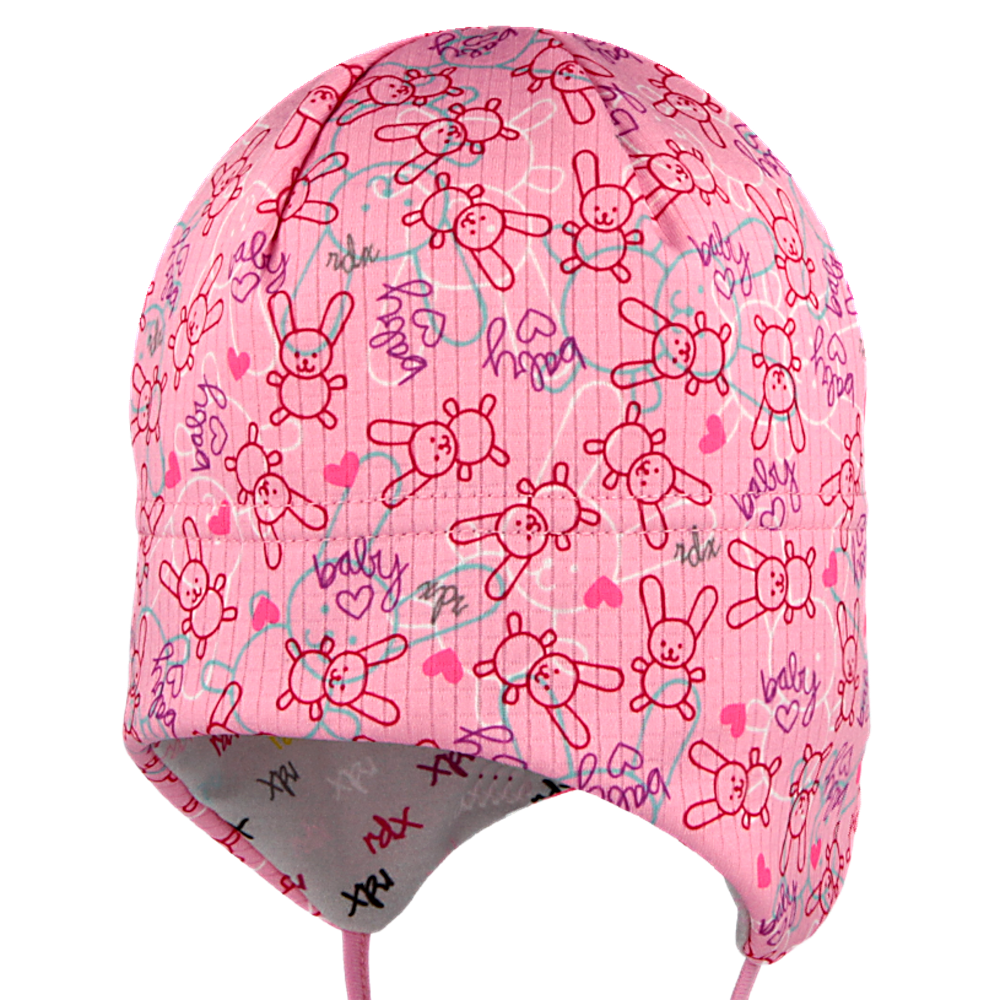 RDX Funkční čepice zavazovací počesaná - ZAJÍČCI, růžová