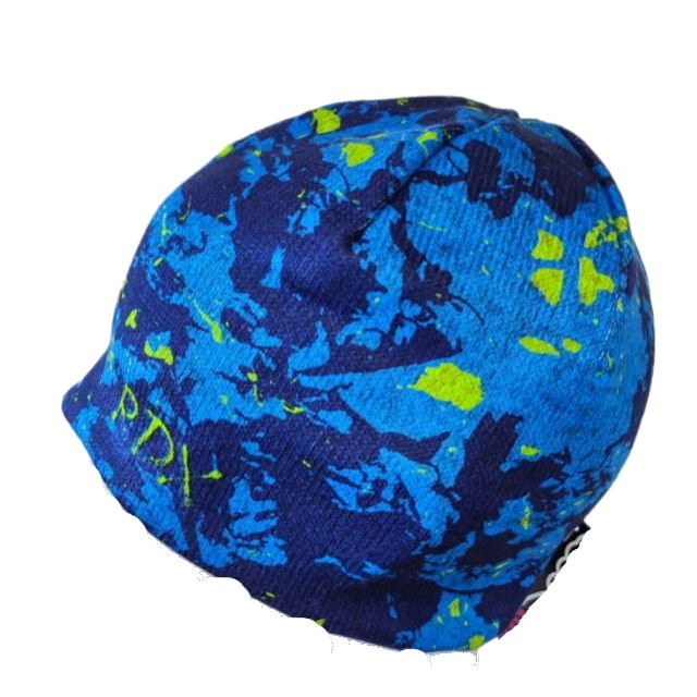 RDX Zimní pletená čepice s bavlněnou podšívkou, modrá, fleky