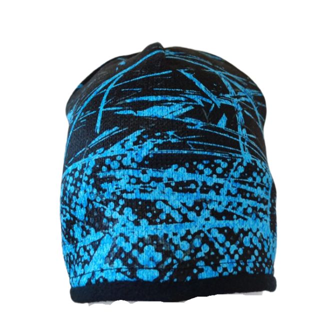 RDX Zimní pletená čepice s fleecovou podšívkou, černo-modrá, námraza