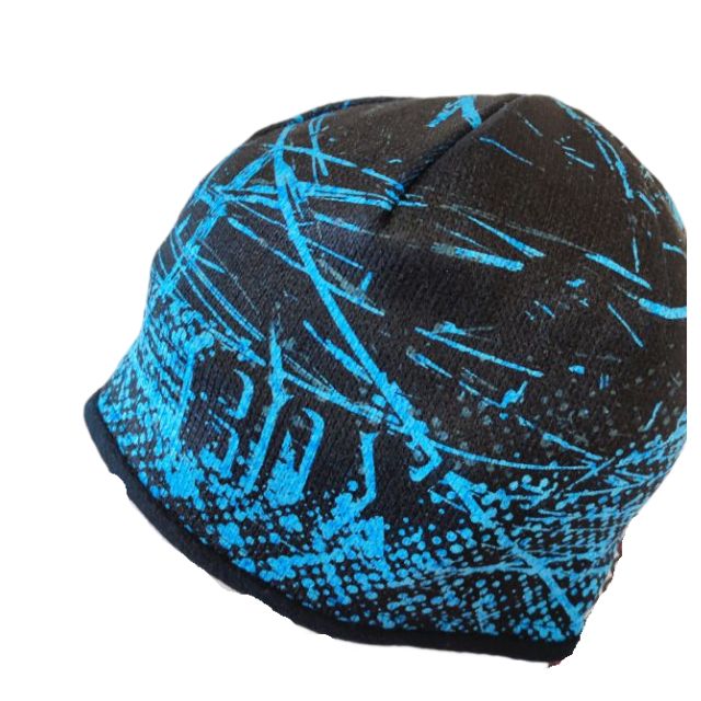 RDX Zimní pletená čepice s fleecovou podšívkou, černo-modrá, námraza