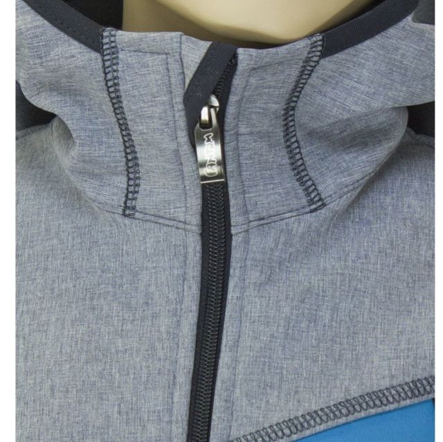 Fantom Dětská softshellová bunda trojbarevná šedý melír-tyrkysová-černá